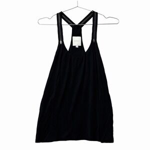 Mason Michelle Mason Top Womens 4 Black Zipper Strap Racerback Tank Sleeveless